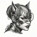 catwoman mask tattoo design idea