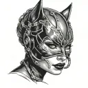 catwoman mask tattoo design idea