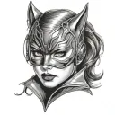 catwoman mask tattoo design idea
