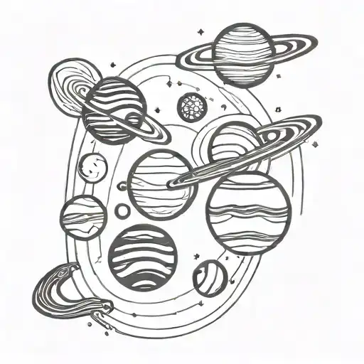 solar system planets tattoo design idea