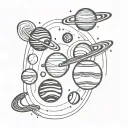 solar system planets tattoo design idea