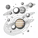 solar system planets tattoo design idea