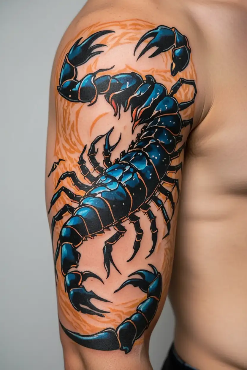 Scorpio zodiac sign tattoo design idea