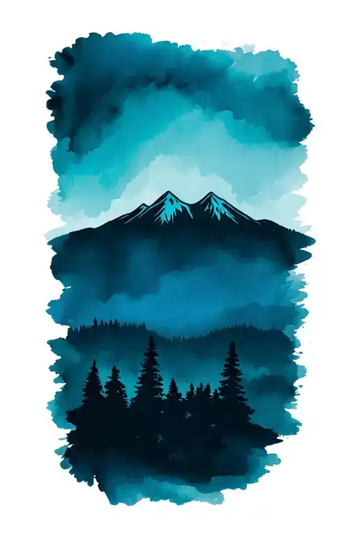 Colorado mountains tattoo design idea
