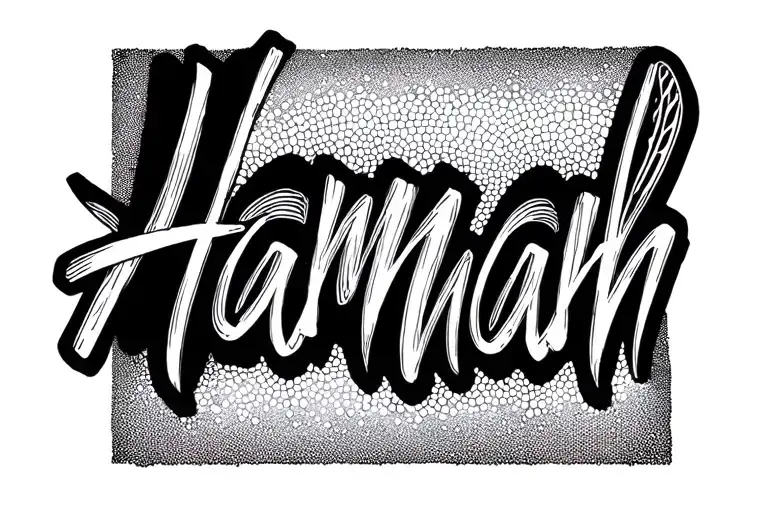 "Hannah" text written tattoo design idea