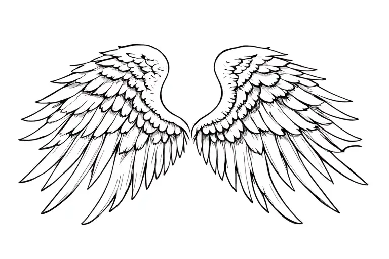 "mama" angel wings cross tattoo design idea