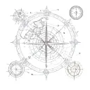 navigation map outline tattoo design idea