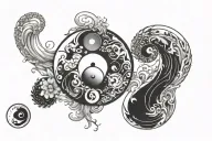 yin yang made to go around the collar bone, one side white one side black middle both tattoo design idea