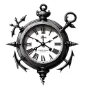 Nautical Clock tattoo design idea