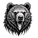 Bear head made from celtic trinity knot tattoo design idea