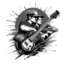 street racing and musician inspired design for 4 men who have passed tattoo design idea