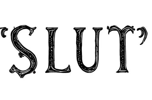 "Slut" tattoo design idea