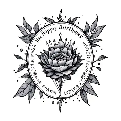 Birthday Month tattoo design idea