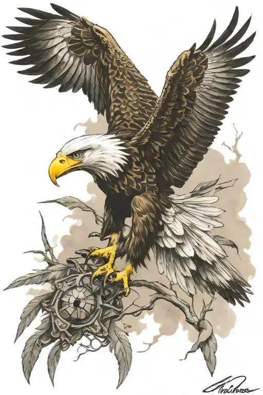 Eagle and airborne infantry tattoo design idea