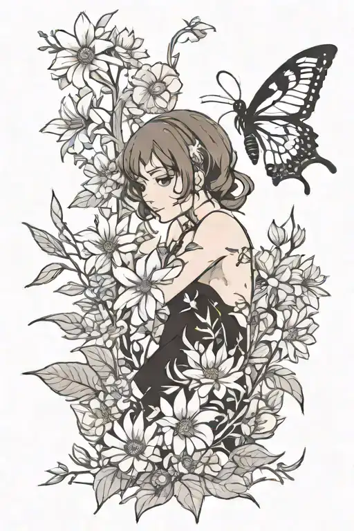 Wildflower tattoo design idea
