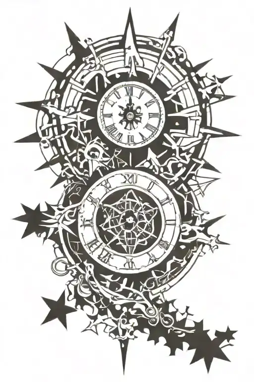 geomatric star grafiti lettering 14 alaska yukon vancouver map skeleton clock tattoo design idea