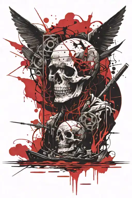 Charon crossing the River Styx tattoo design idea