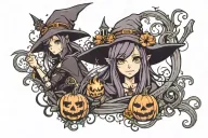 Spooky Mythical Witchy tattoo design idea