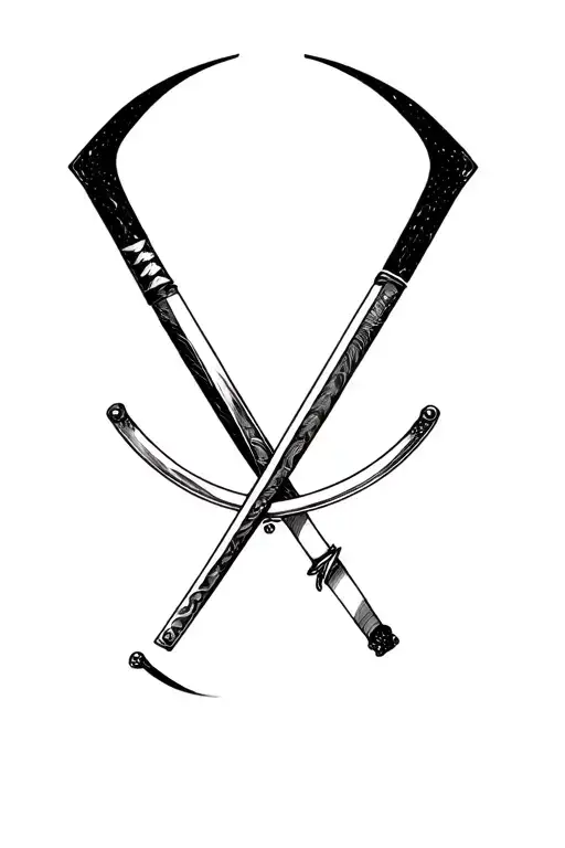 Roronoa Zoro Katanas crossed tattoo design idea