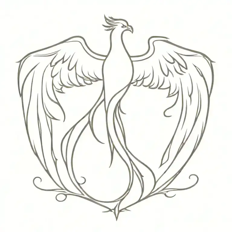 Phoenix rising Phoenix wings spread tattoo design idea