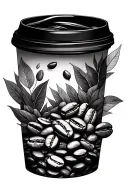 nature and coffee beans tattoo design idea