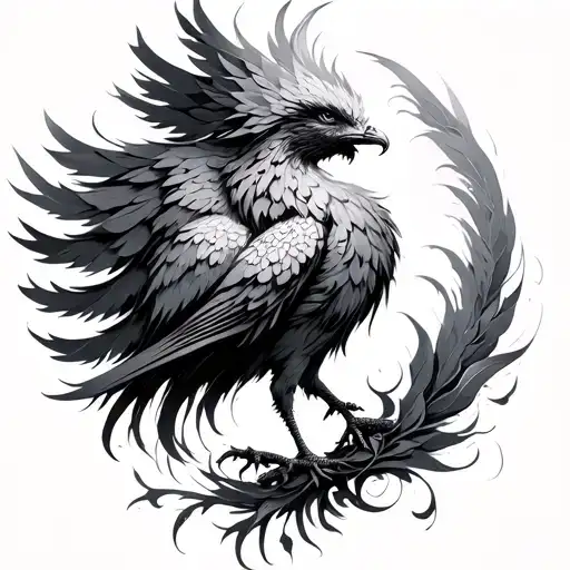 Feminine Phoenix tattoo design idea
