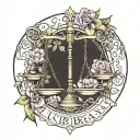 unique Libra tattoo for 2 daughters tattoo design idea
