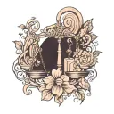 unique Libra tattoo for 2 daughters tattoo design idea