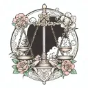 unique Libra tattoo for 2 daughters tattoo design idea