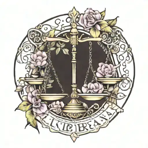 unique Libra tattoo for 2 daughters tattoo design idea
