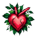 a heart with a peace sign inside it tattoo design idea