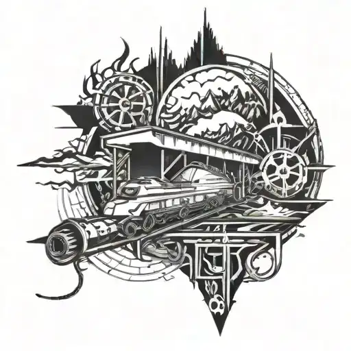 track tattoo design idea