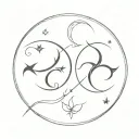 Pisces and Sagittarius sign tattoo tattoo design idea