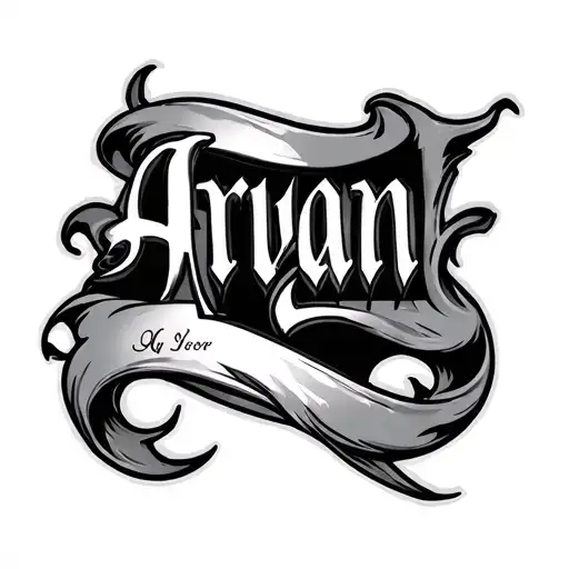 name aryan tattoo design idea