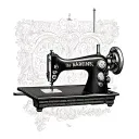 Sewing machine The bamens of the children Dustin Fabian Marvin Sinika Finnley Deluca embroidered tattoo design idea