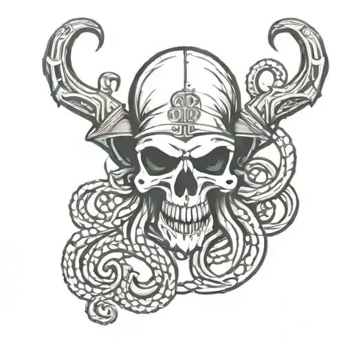 gaming skull kraken look with skeletal tentacles, headphone and hood logo  KRATOZ font style ambigram with wood barnish  tattoo design idea
