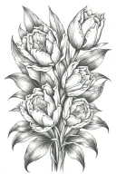 tulips with leafs  tattoo design idea