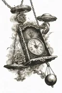 pendulum swinging tattoo design idea