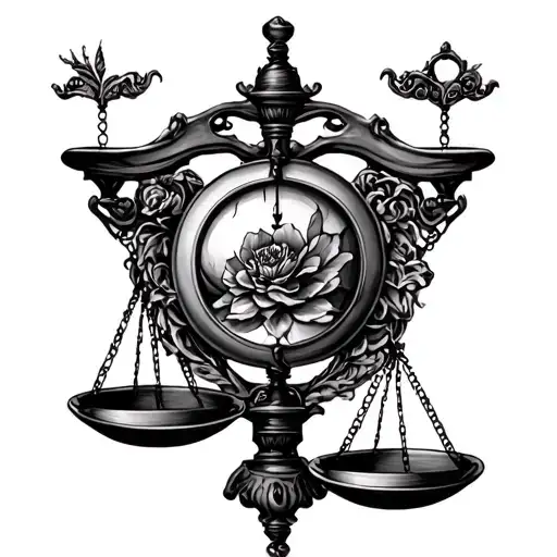 scale balanced tattoo design idea