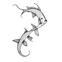 clown,fish tattoo with best friend tattoo design idea