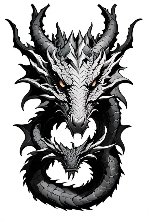 castle dragon tattoo design idea