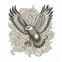 Hawk with large wings spread wide tattoo design idea