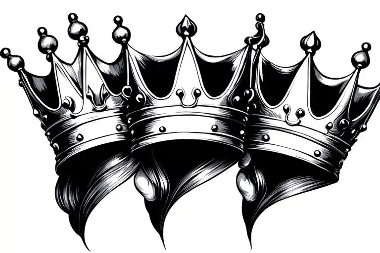 3 crowns representing wife daughter and son tattoo design idea