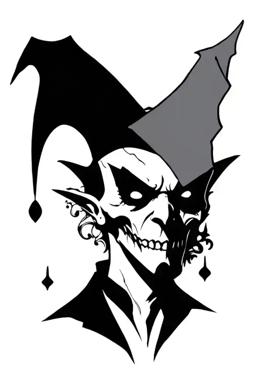 shaco  silhouette  that fades out tattoo design idea