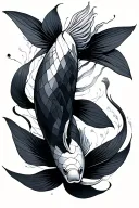 minimalistic geometric koi fish tattoo design idea