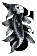 minimalistic geometric koi fish tattoo design idea