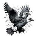 Loyalty, diligence, freedom hanging tattoo design idea