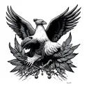 Loyalty, diligence, freedom hanging tattoo design idea