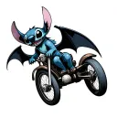 Stitch riding on toothless tattoo design idea