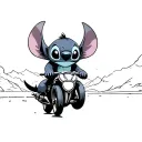 Stitch riding on toothless tattoo design idea